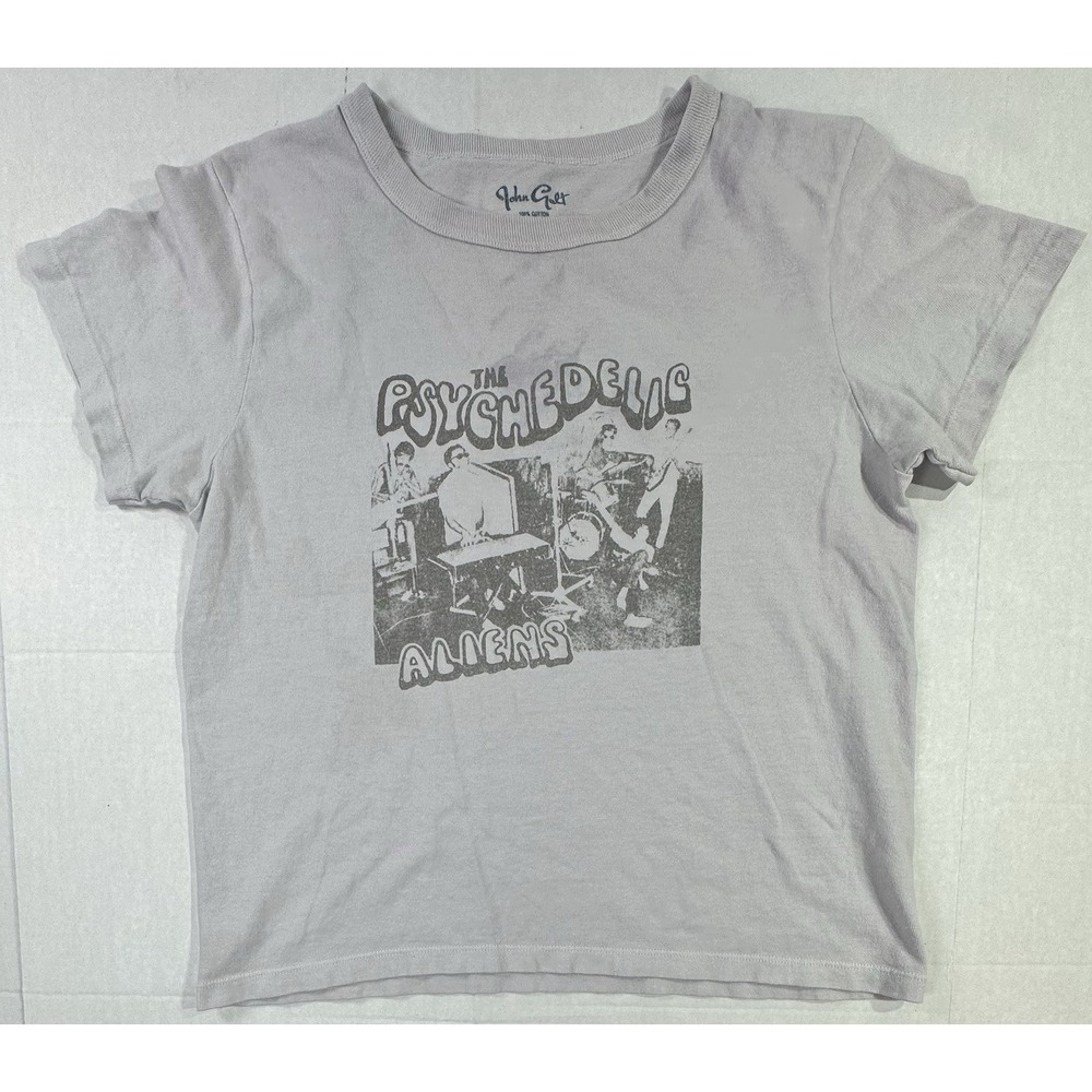 John Galt Psychedelic Aliens Band T Shirt Womens XS Gray Indie Rock Graphic